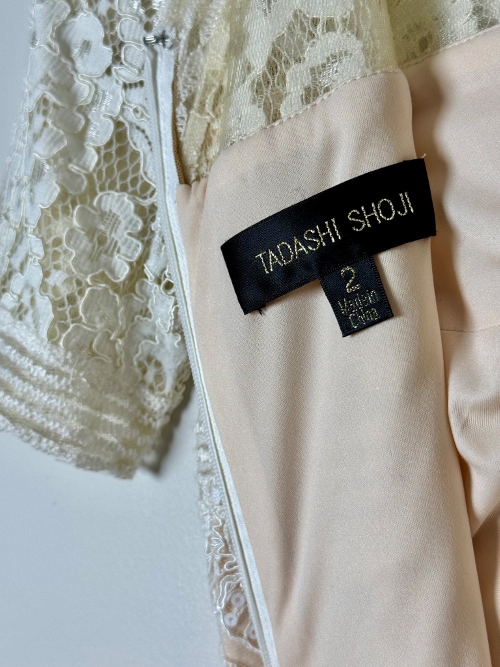 Tadashi Shoji Corin Lace Midi Dress Ivory Petal AVT17166M Sz 2 - Picture 5 of 11